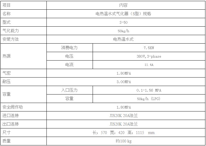 日本伊藤电热温水式气化器