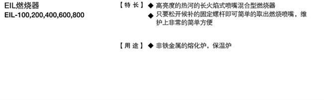 正英EIL燃烧器